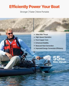 55lb 12V Thrust Electric Trolling Motor Saltwater Trolling Boat Engine for Kayak - Picture 1 of 10