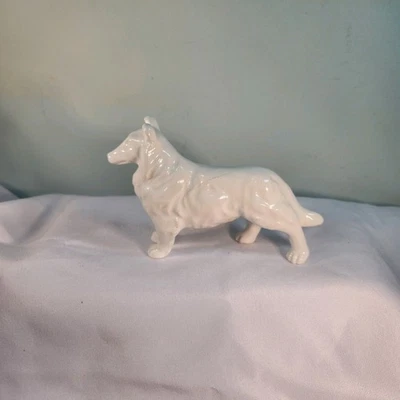Фигурка собаки животное скульптура белый керамический tozai lassie домашняя собака стекло новый - Изображение 1 из 4