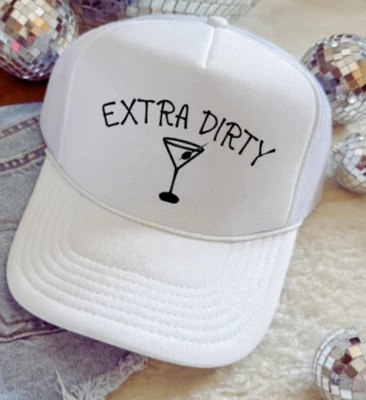 Extra Dirty, Martini, White, Otto Brand Men's and Women's Trucker Hat - Image 1 of 4