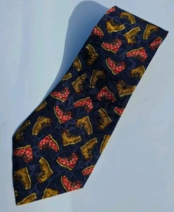 Fendi Designer Krawatte Herren Einheitsgröße Mehrfarbig Stiefel Druck Seide Hergestellt in Italien - Bild 1 von 6