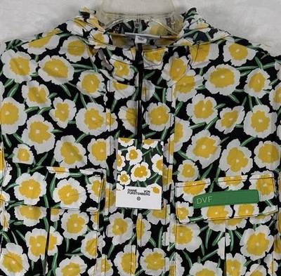 New Diane Von Furstenberg XS Hooded Floral Print Vest Full Zip Target Womens NWT - Image 1 of 4