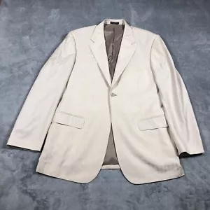 DOLCE & GABBANA Beige Striped 100% Wool Jacket Suit Mens 54 Italy Single Stitch - Picture 1 of 15
