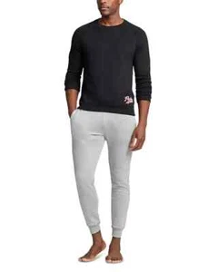 Polo Ralph Lauren Brushed Fleece Sleep Shirt Men's M Black Pullover Style L/S - Picture 1 of 14