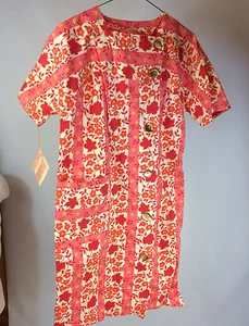 NOS Vintage 60s 70s Charmode Womens Robe Dress Brady Bunch Style Sears Flower 10 - Picture 1 of 8