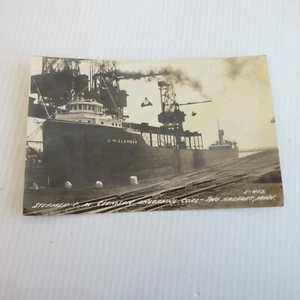 D. M. Clemson Coal Co Schiff zwei Häfen MN Minnesota Echtfoto Postkarte - Bild 1 von 3