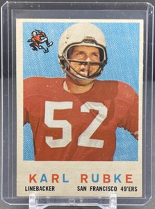 1959 TOPPS NFL Football #112 Karl Rubke San Francisco 49ers EX