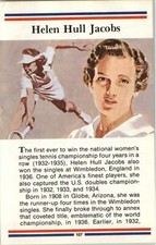 1981 TRUE VALUE - BOOKLET CARD - HELEN HULL JACOBS -