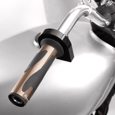 Empuñaduras de manillar goma negra CNC titanio oro 7/8" 22mm y 1" 25mm ε Foto 1 de 4