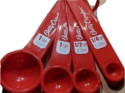  Measuring Spoons Full Set Betty Crocker New Dishwasher safe, Holding Ring - Imagem 1 de 4