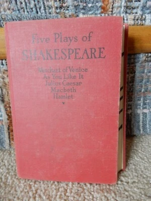 VINTAGE FIVE PLAYS OF SHAKESPEARE SCHOOL TEXT BOOK 1926 - Image 1 of 4