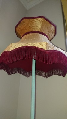Modern Drum Lampshade With Brushed Gold Lining - For Ceiling, Table, Or Floor Lamps 9 thumbnail image