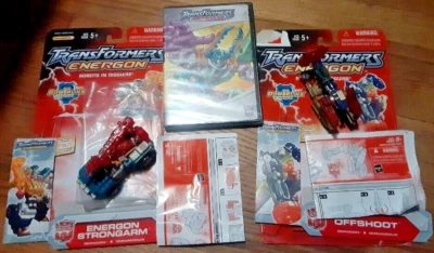 3 lot Hasbro Takara Transformers Energon Flashbacks DVD Offshoot Strongarm Prime - Image 1 of 4