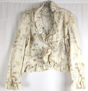 Tasha Polizzi SMALL Floral Pastel Shabby Country Western Shirt NWT Beige Cheatin - Picture 1 of 9