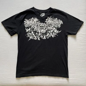Vintage Ecko Unltd Shirt Mens Large Black Graphic Rhino Graffiti Skater Y2K - Picture 1 of 9