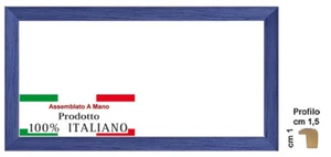Cornice in legno,Blu Avio, per foto, stampe, poster, puzzle - Spes.front. cm 1,5 - Imagen 1 de 8