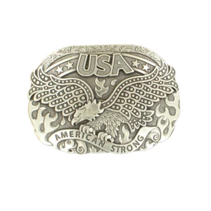 Nocona Mens Silver Toned Eagle American Strong Belt Buckle 37122 - Picture 1 of 1