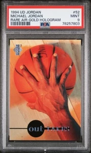 HOLOGRAMA DORADO Michael Jordan 1994 UD Jordan Rare Air #52 PSA 9 MUY RARO POP 1 - Imagen 1 de 2