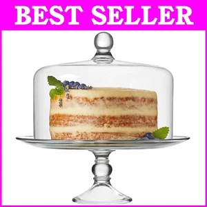 Two-Piece Elegant Cake Stand with Clear Glass Dome - Perfect for All Occasions - Picture 1 of 11