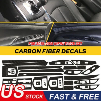 Calcomanías interiores hágalo usted mismo con patrón de fibra de carbono 3D para Infiniti G25 G35 G37 cupé Foto 1 de 4