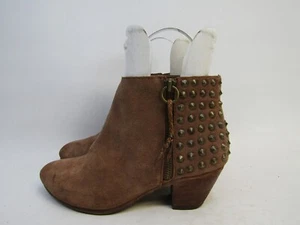 ASH Womens Size 39 EUR Brown Suede Studded Zip Ankle Fashion Boots - Picture 1 of 11