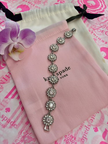 SPLENDIDO BRACCIALE KATE SPADE ESTATE CRISTALLO GIARDINI ARGENTO DA SPOSA RARO
