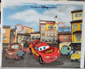 DISNEY DISNEYLAND HAND PAINTED ANIMATION GALLERY CEL 2011 CARS LIGHTNING MCQUEEN - Picture 1 of 9