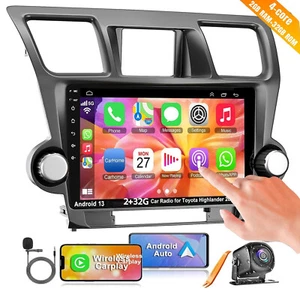 FOR TOYOTA HIGHLANDER 2008-2013 GPS CAR ANDROID STEREO APPLE CARPLAY 32G RADIO - Picture 1 of 9