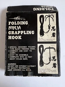 AWMA Steel Ninja Folding Grappling Hook and Rope Black Folding Easy Carry Use - Picture 1 of 6