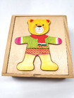 Ankleidepuzzle Anziehpuzzle Holzpuzzle Teddy Bär aus Holz, Eichhorn