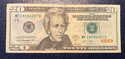 February 7th 1999 Birthday Anniversary Bill $20 US Dollars FRN. **L@@K**. - Image 1 of 2