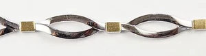 14k Two-Tone Gold Ladies Bracelet 7.5" - Picture 1 of 4