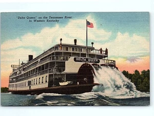 Postcard Kentucky The Delta Queen Steam Boat Tennessee River In Western KY 1951 - Picture 1 of 3