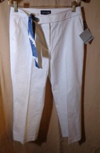 Focus 2000 pants size 6 white blue tie waist NWT - Picture 1 of 3