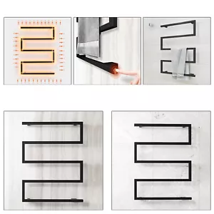 5 Bars Wall Mounted Heated Towel Rack 304 Stainless Steel Electric Drying Rack - Picture 1 of 10