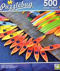 Puzzle 500pz kayak attraccati colorati 18,25""X11"" NUOVO puzzlebug #TY106 - Foto 1 di 1