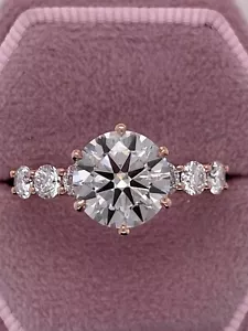 2Ct Round Cut Lab Created Diamond Women's Classic Ring 14K Yellow Gold Plated - Picture 1 of 3