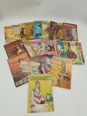 Lot of 20 Vintage The Workbasket & Home Arts Magazine 70's & 80's-Crochet Info - Image 1 of 4