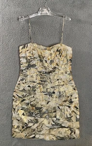 JH Collections Womens Dress 12 Spaghetti Straps Strapless Sheath Gold Cocktail - Picture 1 of 14