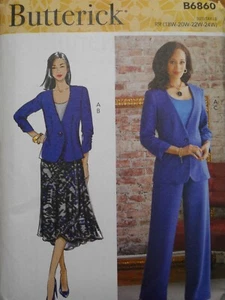 Skirt Jacket Pants Women's Size 18w-24w Butterick 6860 Sewing Pattern * - Picture 1 of 2