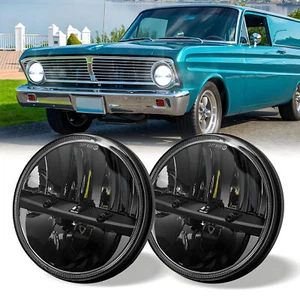 2X Black 7" Inch Led Headlight For Ford Falcon HO XA XB XC XK XL XM XP XR GT GS - Picture 1 of 15