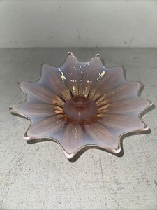 Vintage FOSTORIA Erbstück rosa opalisierendes Glas Kerzenhalter Schale 9" - Bild 1 von 4