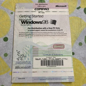 Microsoft Windows 98 2nd Edition Getting Started Manual Only Product Key NO DISC - Picture 1 of 2
