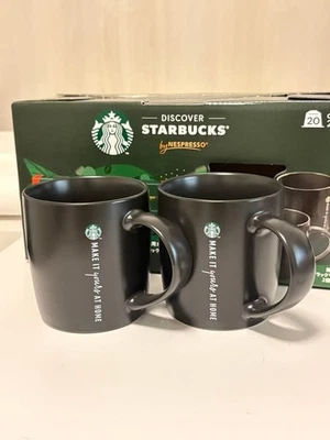 Tazze Starbucks Coffee Company 370 ml 12,5 oz tazza impilabile nera set 2 - Immagine 1 di 4