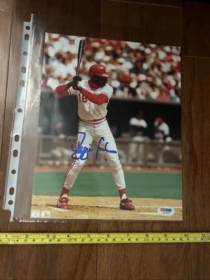 REGGIE SANDERS REDS MLB AUTHENTIC VINTAGE AUTOGRAPHED 8 X 10” PHOTO PSA - Image 1 of 2