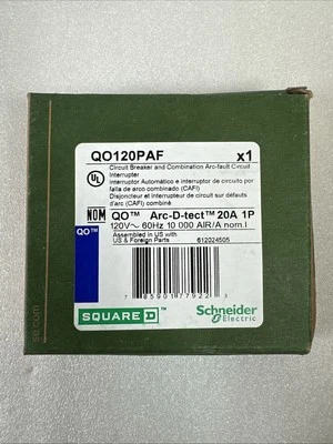 10 PACK Square D QO120PAF  Arc Fault Plug-on Neutral Circuit Breaker NEW - Image 1 of 2