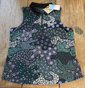 PUMA Women’s Sleeveless 1/4 Zip Polo~LARGE~IRON WOLF Golf & CC Stretch Poly NWT - Picture 1 of 7