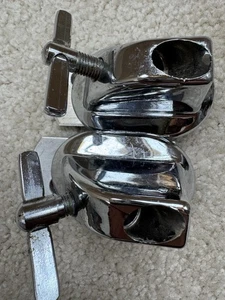 One Pair Vintage 60s Slingerland Spur Mount Brackets - Both Left + Right - Picture 1 of 14