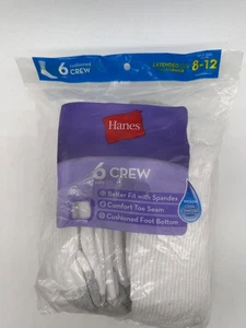 NEU 6 PAAR PACK HERREN HANES CUSHION CREW GEPOLSTERTE FUSSSOCKEN GRÖSSE 8-12 - Bild 1 von 2