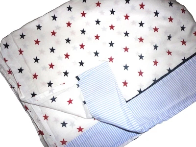 SÁBANA PLANA TOMMY HILFIGER UNION STARS RAYAS ROJO AZUL (1) QUEEN 85 X 96 Foto 1 de 4