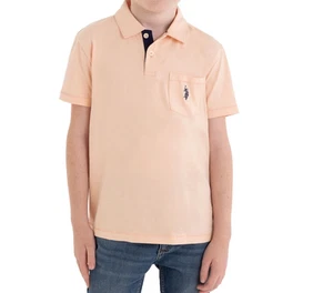 Boys Peach Sunset U.S. Polo Assn. Jersey Polo Shirt size XXL (18) - Picture 1 of 3